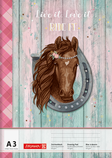 Альбом для малювання А3 Brunnen обкладинка Ponylove 100 г/м2 20 аркушів 1047913742