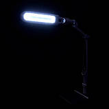 Настільна LED-лампа 10W на підставці + струбцина Срібло, фото 5