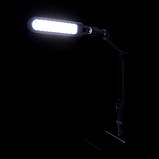 Настільна LED-лампа 10W на підставці + струбцина Срібло, фото 6