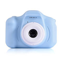 Цифровий фотоапарат для дітей, Протиударний дитячий фотоапарат із відеофункціональними функціями, з дисплеєм (Блакитний)