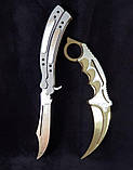 Дерев'яний Дитячий Ніж Керамбит GOLD з STANDOFF 2, іграшкова зброя, фото 7
