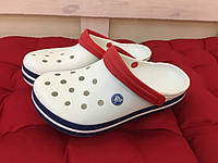 Тапочки мужские Сабо Кроксы Crocs Crocband (WHITE / BLUE)