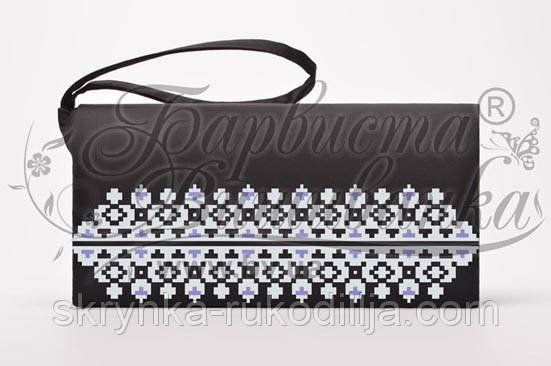 Пошитий чорний клатч для вишивання КЛ-058 Барвиста Вишиванка