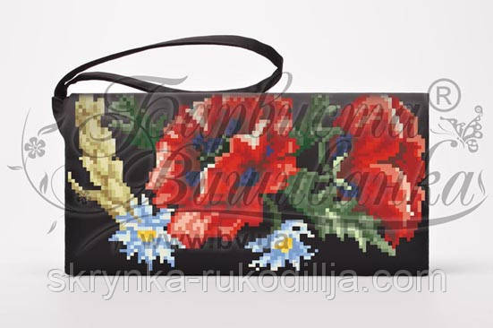 Пошитий чорний клатч для вишивання КЛ-054 Барвиста Вишиванка