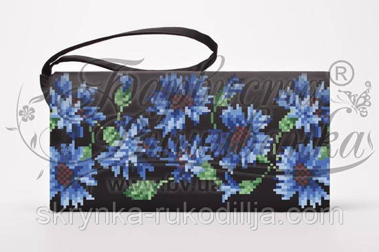 Пошитий чорний клатч для вишивання КЛ-051 Барвиста Вишиванка