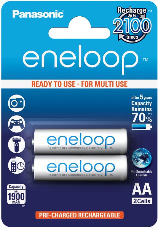 Акумулятор Panasonic Eneloop BK-3MCCE/2BE, AA/(HR6), 1900 mAh, LSD Ni-MH, блістер 2шт - фото 1 - id-p1210828299