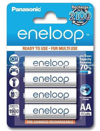 Акумулятор Panasonic Eneloop BK-3MCCE/4BE, AA/(HR6), 1900 mAh, LSD Ni-MH, блістер 4шт, фото 2