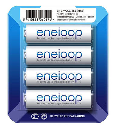 Акумулятор Panasonic Eneloop BK-3MCCE/4LE, AA/(HR6), 1900 mAh, LSD Ni-MH, Sliding Pack 4шт, фото 2