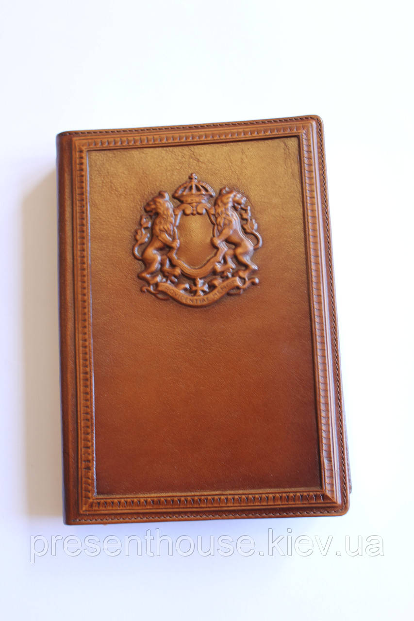 Щоденник шкіряний недатований А5 формат "Баронет" змінний блок, фото 1