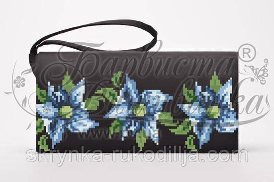 Пошитий чорний клатч для вишивання КЛ-018 Барвиста Вишиванка