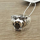 Чоловіча срібна печатка Лев / Тигр з срібла 925, фото 10