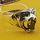 Чоловіча срібна печатка Лев / Тигр. Срібло 925 21.5 розмір, фото 4