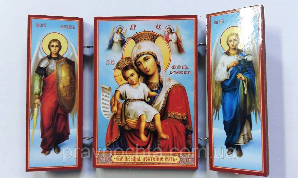 Ікона Богородиці «Достойно є» (Милуюча). Складення дерев'яний 58Х84