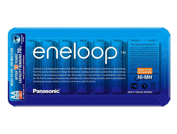 Аккумулятор Panasonic Eneloop BK-3MCCE/8LE, AA/(HR6), 1900 mAh, LSD Ni-MH, Sliding Pack 8шт, фото 3