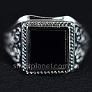 Шикарна чоловіча срібна печатка з оніксом з срібла 21 розмір, фото 8