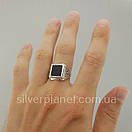 Шикарна чоловіча срібна печатка. Онікс. Срібло 925 21.5 розмір, фото 2