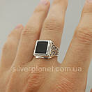 Шикарна чоловіча срібна печатка. Онікс. Срібло 925 21.5 розмір, фото 7