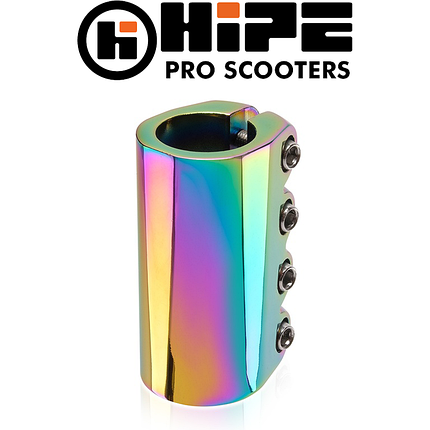 Хомут на кермо для трюкового самоката Hipe Clamp CHIPE 06 Neo chrome компресія SCS діаметр керма Ø31,8мм, фото 1
