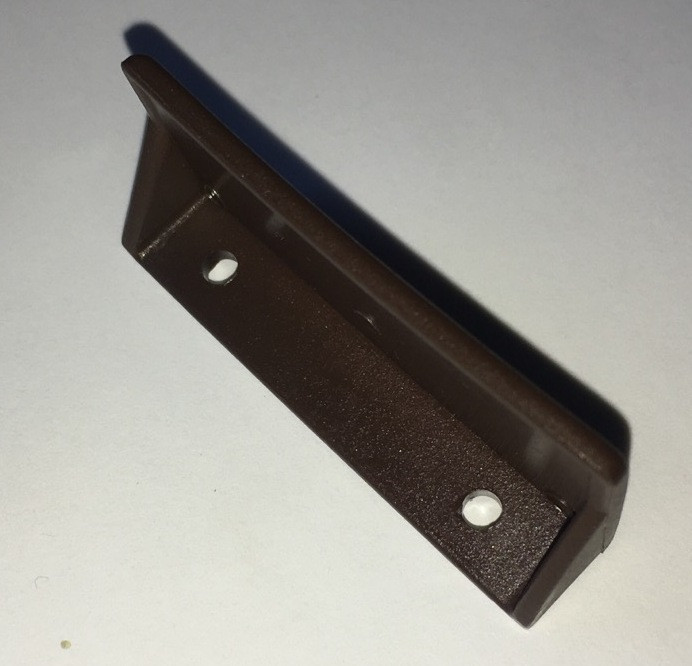 Ручка москитной сетки дверной внутренняя торцевая для профиля 17х25 коричневая - фото 1 - id-p1210868800