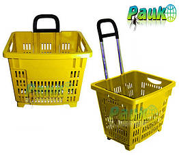Кошик торгова пластикова 55 л на колесах