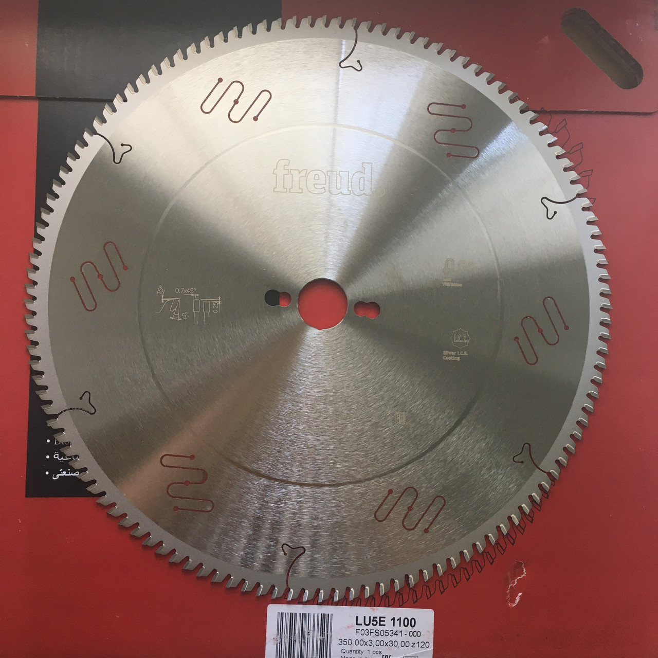 Freud LU5E 1100 Пила 350х3,0x2,5x30 z=120 кут 5 град. для пиляння профілів з алюмінію і ПВХ