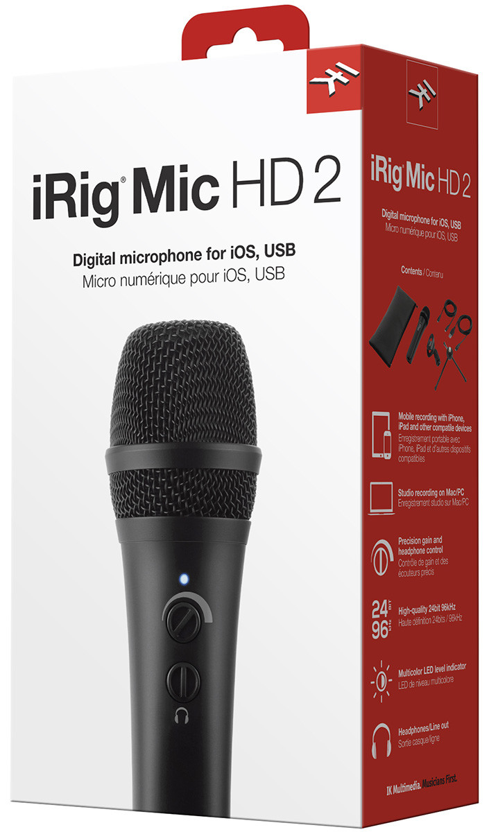Вокальний конденсаторний мікрофон IK MULTIMEDIA iRig Mic HD 2 (для iPhone, iPod touch, iPad і PC/Mac)