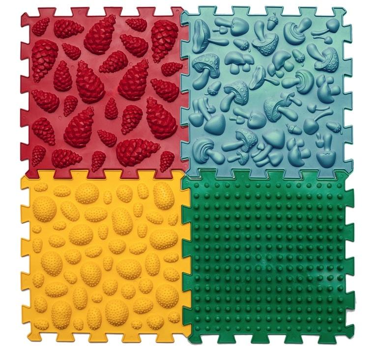 Ортопедичний масажний килимок Ortek (Орктек) Мікс Пазли (4 елементи) 77103