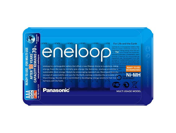 Аккумулятор Panasonic Eneloop BK-4MCCE/8LE, AAA/(HR03), 750 mAh, LSD Ni-MH, Sliding Pack 8шт, фото 2