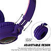 Бездротові дитячі Навушники з підсвічуванням з Вушками + FM-Радіо + MicroSD Cat Ear BT028C Фіолетові, фото 3