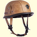 Шолом-каска німецька шкіра PU пісочний розмір L 59-60 см, фото 3