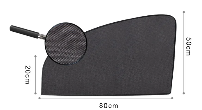 Сонцезахисна шторка в авто автомобіль на магнітах Ліва, Чорний