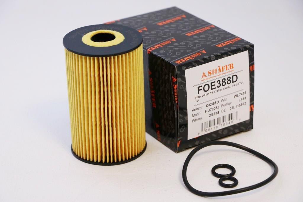 Фільтр масляний SHAFER FOE388D (SCT SH4049P) D VW T6, Crafter, Caddy, 1.6-2.0 TDI, 10-