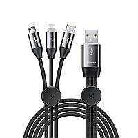 USB кабель Baseus Car Co-Sharing 3-in-1 3.5 A Lightning/MicroUSB/Type-C, 1m black (CAMLT-FX01)