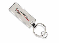 Брелок для ключів Porsche Motorsport Metall Keyring, Silver/Red/Black, артикул WAP0500050LFMS