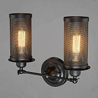 Бра [ LOFT BLACK perforation ] 2 - Lamp Edison