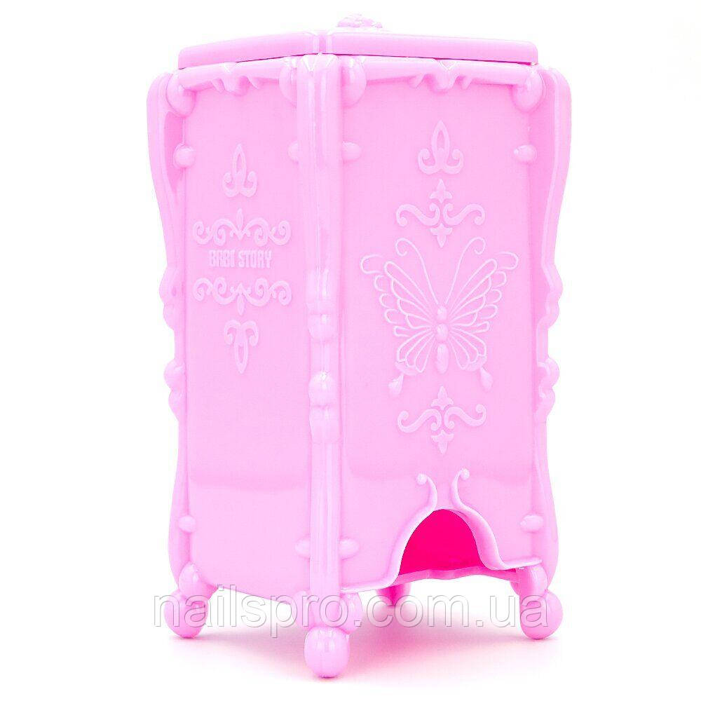 Контейнер для квадратних безворсових серветок та ватних дисків, Рожевий