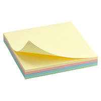 Бумага с клейким слоем 75*75 ассорти пастельных цветов, 100 листов Axent D3325-01