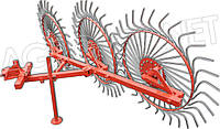 Грабли ворошилки "Солнышко" 3 колеса (1т)
