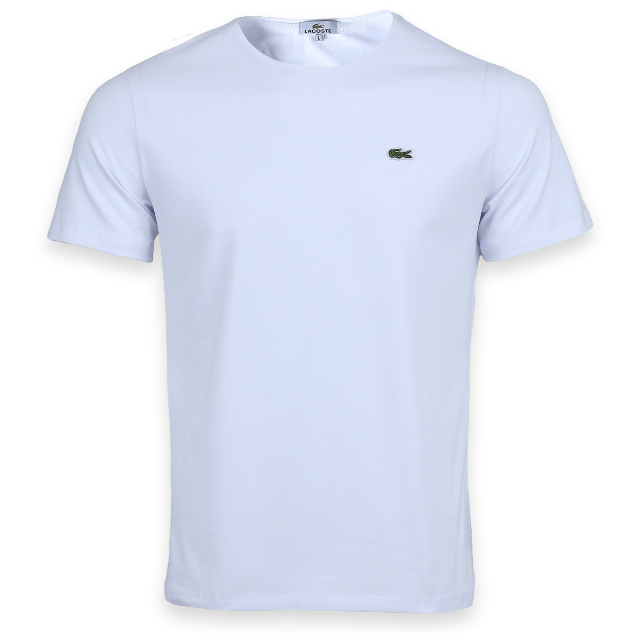 Футболка чоловіча біла LACOSTE з патчем Ф-10 WHT L (Р) 20-819-020, фото 1