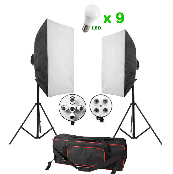 162Вт / 1620Вт Набір постійного світла FST 5769 LED softbox Kit Bag для фотознімання еквівалент 1620 Вт, фото 1