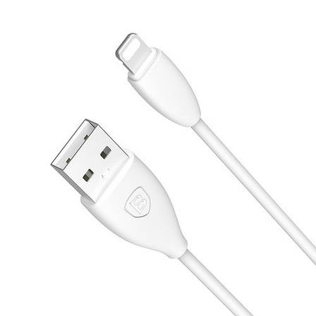 Кабель для зарядки телефона/ смартфона Baseus USB - Lightning 1.2 м 2 А Білий (CALMY-02), фото 3