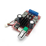 Підсилювач звуку 2х50W клас D, модуль TPA3116 з регулятором гучності і радіатором охолодження, фото 3