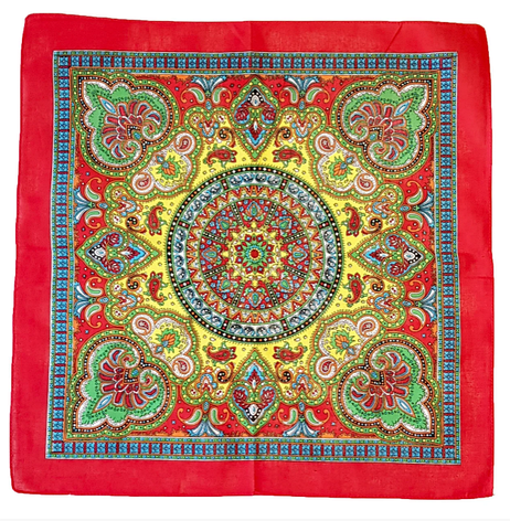 Бавовняна бавовна Fashion Мандала 55*55 см червоний, фото 1