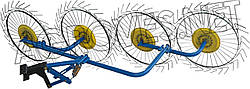 Граблі «Сонечко» ГВР-4 (граблі ворушилки 4-х колісні)