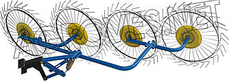 Граблі «Сонечко» ГВР-4 (граблі ворушилки 4-х колісні)