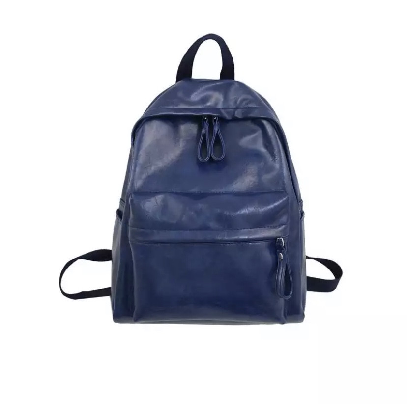 Шкіряний рюкзак синій великий Diehe (AV241)