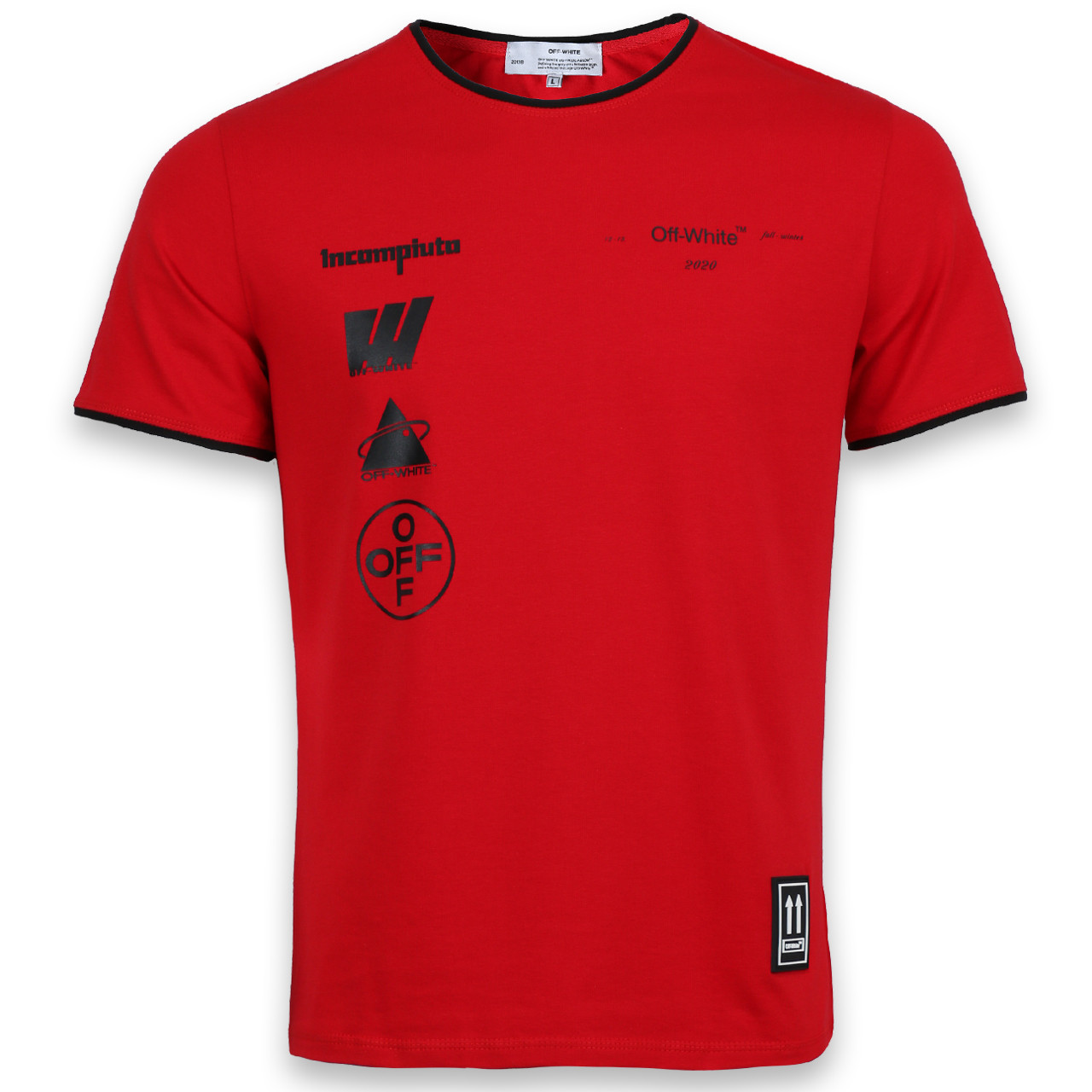 Футболка мужская красная OFF-WHITE с принтом №14 Ф-10 RED L(Р) 20-824-020-001, фото 1