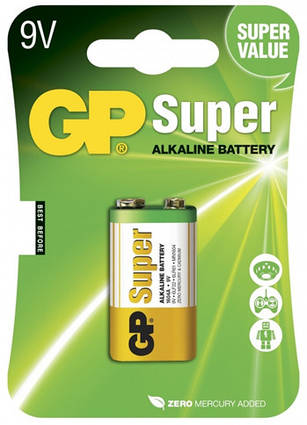 Батарейка GP SUPER ALKALINE 9V 1604A-5UE1, 6LF22