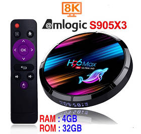 Смарт ТВ приставка SmartTV H96 Max 4gb/32gb 8K Ultra HD Андроид Android TV box