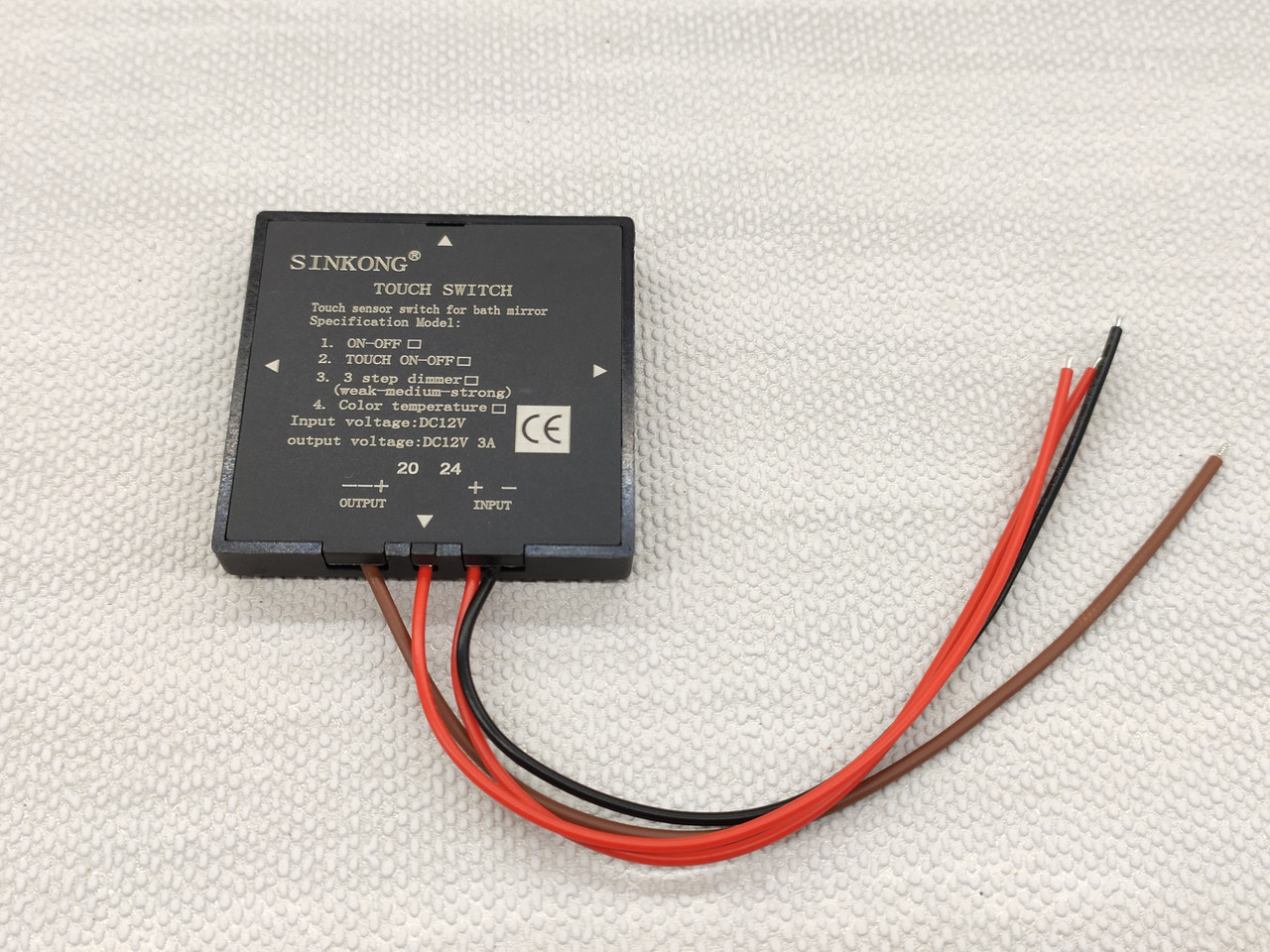 Сенсорний вимикач для дзеркала 12 вольтів із димером, фото 1